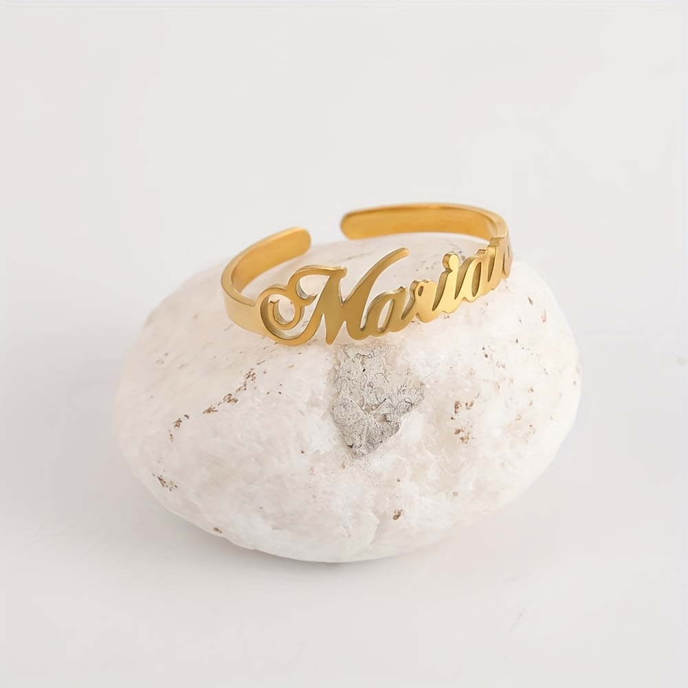 Personalized Adjustable Cuff Ring Stainless Steel Jewelry for Women